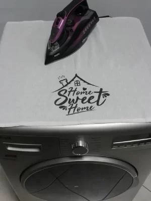 Home Sweet Home Baskılı Çamaşır Makinesi Örtüsü