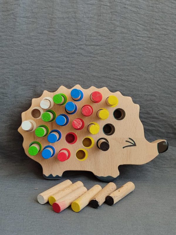 k2 Montessori Eğitici Ahşap Oyuncak - Ahşap Kirpi Oyuncak