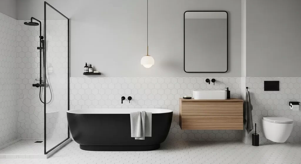 minimalist banyo dekorasyonu