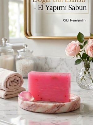 gülsabun EFİRAZ Gül Sabunu | Doğal Gül Özlü Sabun | Yüz ve Vücut Temizliği | Hoş Kokulu Bakım Sabunu